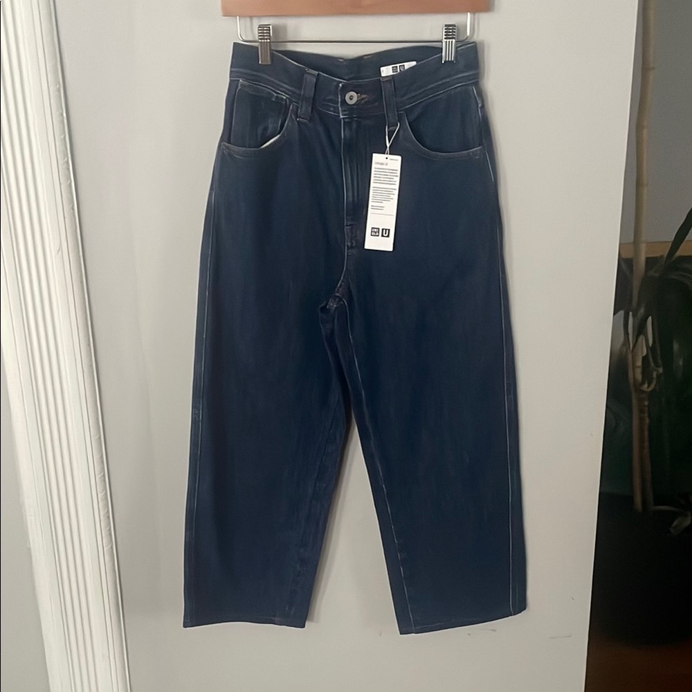 Uniqlo Boys Dark Blue Denim Jeans Sz 24x31